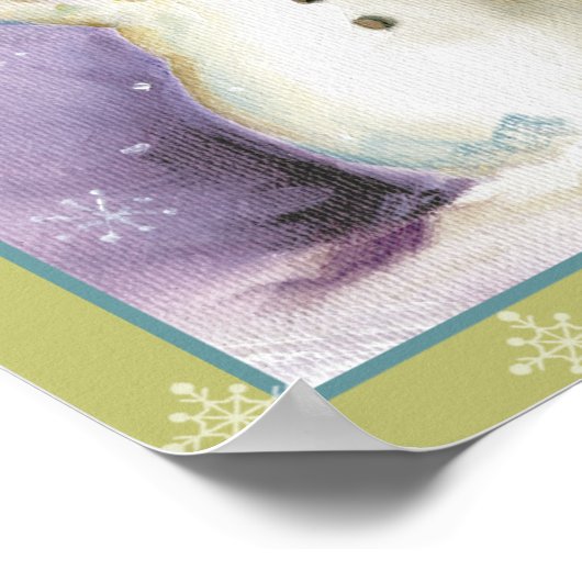 Schneemann mit Winter Mittens Poster (Ecke)