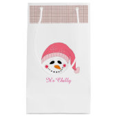 Schneemann mit Winter-Sprichwort Kleine Geschenktüte (Vorderseite)
