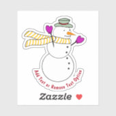 Schneemann mit Zehn Weihnachten Aufkleber (Blatt)