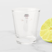 Schneemann mit Zylinder Schnapsglas (Rückseite)
