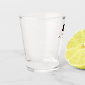 Schneemann mit Zylinder Schnapsglas (Links)