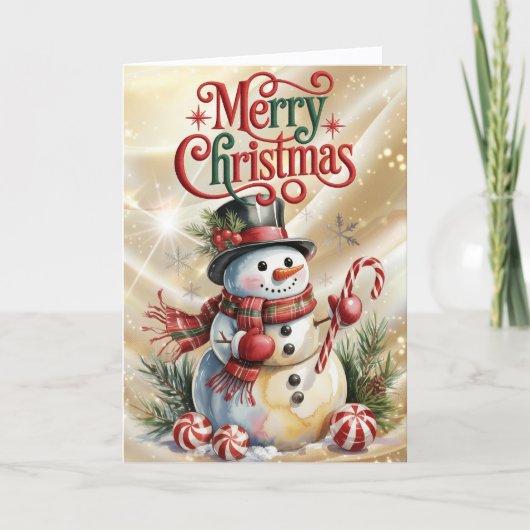 Schneemann mit Zylinder Weihnachten (Vorderseite)