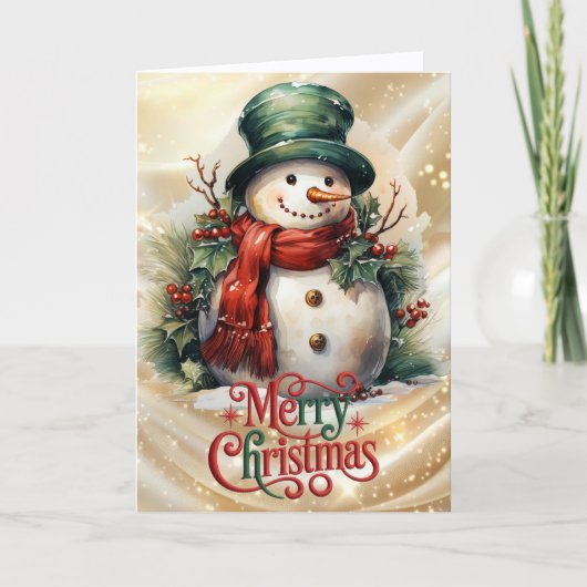 Schneemann mit Zylinder Weihnachten (Vorderseite)