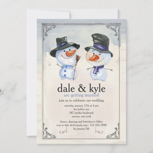 Schneemann-Miteinladung Einladung (Vorderseite)