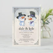 Schneemann-Miteinladung Einladung (Stehend Vorderseite)