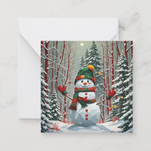 Schneemann Mitteilungskarte (Vorderseite)