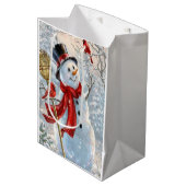 Schneemann Mittlere Geschenktüte (Vorderseite Schrägansicht)