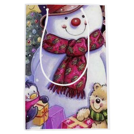 Schneemann Mittlere Geschenktüte (Vorderseite)