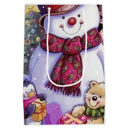 Schneemann Mittlere Geschenktüte (Rückseite)