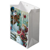 Schneemann Mittlere Geschenktüte (Vorderseite Schrägansicht)