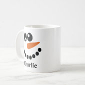 Schneemann-Monogramm Kaffeetasse (Vorderseite Links)