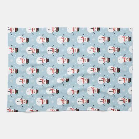 Schneemann-Muster Geschirrtuch (Horizontal)