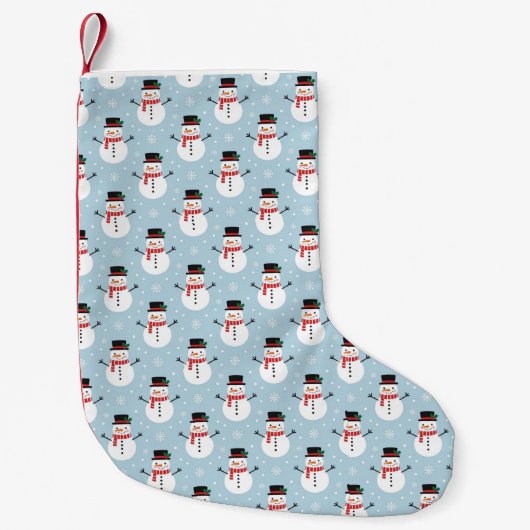 Schneemann-Muster Kleiner Weihnachtsstrumpf (Vorderseite)
