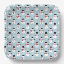 Schneemann-Muster Pappteller