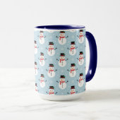 Schneemann-Muster Tasse (VorderseiteRechts)