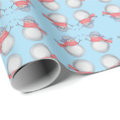 Schneemann-Musterpapier Geschenkpapier (Rolleneckpunkt)
