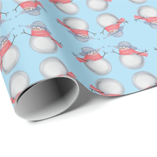 Schneemann-Musterpapier Geschenkpapier (Rolleneckpunkt)