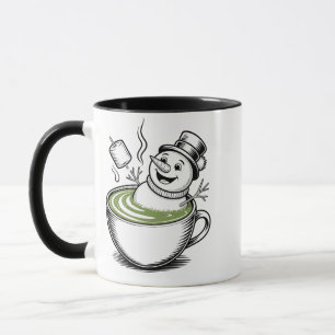 Schneemann nimmt Badewanne an Macha Weihnachten Tasse