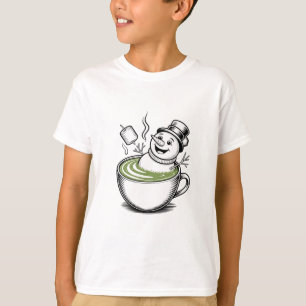 Schneemann nimmt Matcha-Weihnachtsbad T-Shirt
