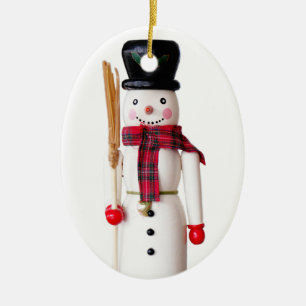 Schneemann Nussknacker - Personalisierbar Keramik Ornament