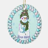 Schneemann-Oma-Ornamente Keramik Ornament (Links)