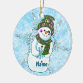 Schneemann-Oma-Schmuck Keramik Ornament (Links)