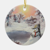 Schneemann online keramik ornament (Vorne)