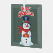 Schneemann Ornament Aus Glas (Vorderseite links)