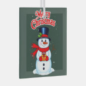 Schneemann Ornament Aus Glas (Vorderseite Rechts)