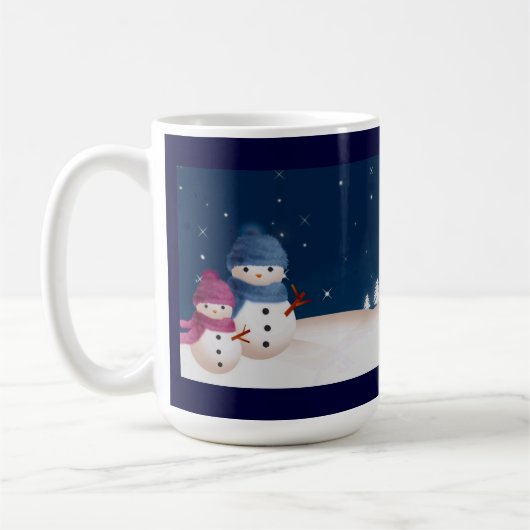Schneemann-Paar Kaffeetasse (Links)