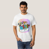 Schneemann-Paar T-Shirt (Vorne ganz)