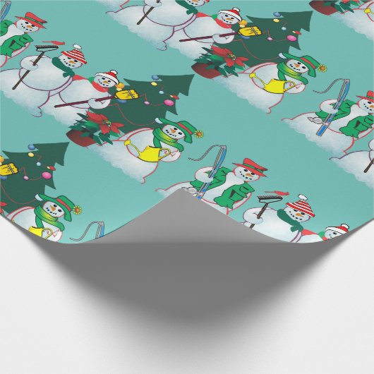 Schneemann-Packpapier 15c Geschenkpapier (Ecke)