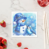Schneemann-Papier-Tischdecke Serviette (Beispiel)