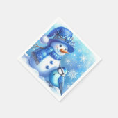 Schneemann-Papier-Tischdecke Serviette (Ecke)