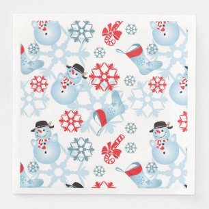 Schneemann-Papierservietten Serviette