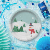 Schneemann-Papierteller Pappteller (Party)