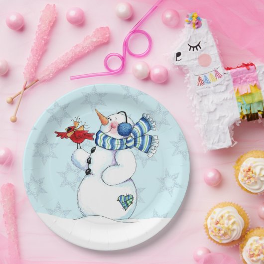 Schneemann Pappteller (Party)