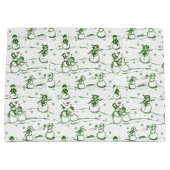 Schneemann-Parade-Toile - grün Große Geschenktüte (Vorderseite)