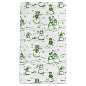 Schneemann-Parade-Toile - grün Kleine Geschenktüte (Vorderseite)