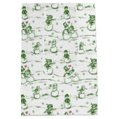 Schneemann-Parade-Toile - grün Mittlere Geschenktüte (Rückseite)