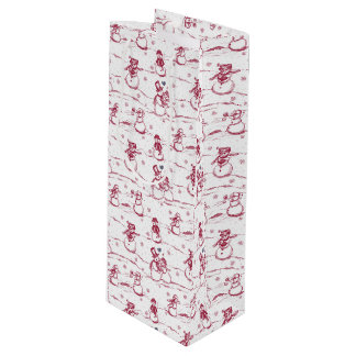 Schneemann-Parade-Toile - rot Geschenktüte Für Weinflaschen