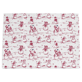 Schneemann-Parade-Toile - rot Große Geschenktüte