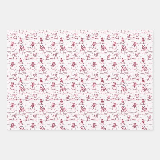 Schneemann-Paradetoile - blau-grün Geschenkpapier Set (Vorderseite 2)