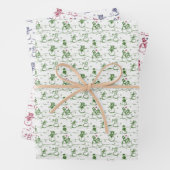 Schneemann-Paradetoile - blau-grün Geschenkpapier Set (Beispiel)