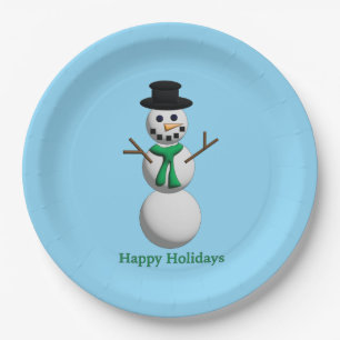 Schneemann-Party Pappteller