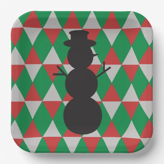 Schneemann-Party Pappteller (Vorderseite)