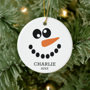 Schneemann Personalisiert Keramik Ornament