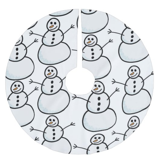 Schneemann Polyester Weihnachtsbaumdecke (Vorderseite)