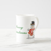 Schneemann Porzellantasse (Vorderseite Rechts)