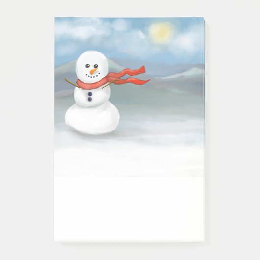 Schneemann Post-it Klebezettel (Vorderseite)